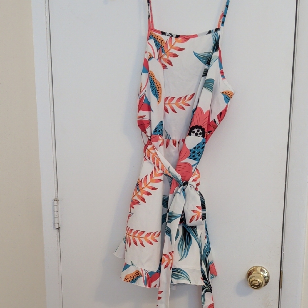 SHEIN Curve Multicolor Tropical Print Romper
